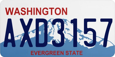 WA license plate AXD3157