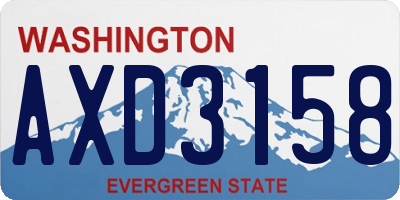 WA license plate AXD3158