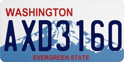 WA license plate AXD3160