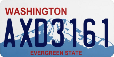 WA license plate AXD3161