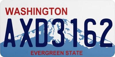 WA license plate AXD3162