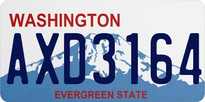 WA license plate AXD3164
