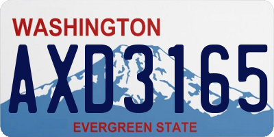 WA license plate AXD3165