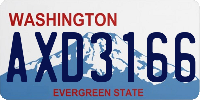WA license plate AXD3166