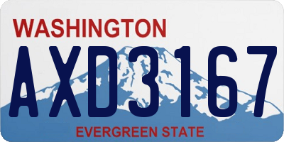 WA license plate AXD3167