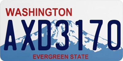 WA license plate AXD3170