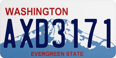 WA license plate AXD3171