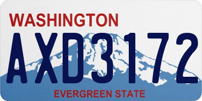 WA license plate AXD3172