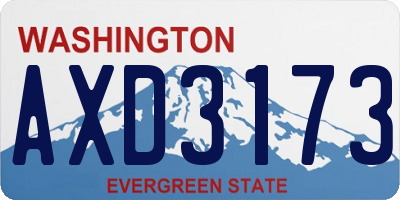 WA license plate AXD3173
