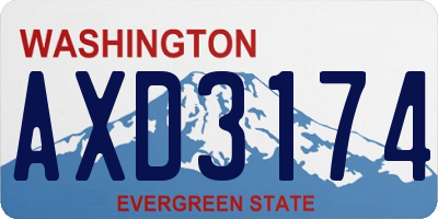WA license plate AXD3174