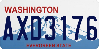 WA license plate AXD3176