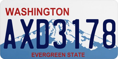 WA license plate AXD3178