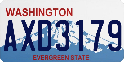 WA license plate AXD3179