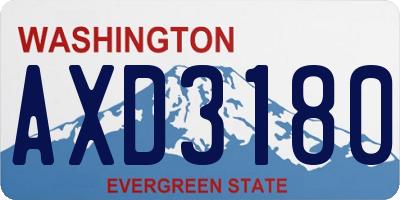 WA license plate AXD3180