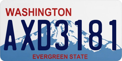 WA license plate AXD3181