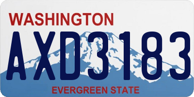 WA license plate AXD3183