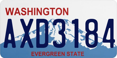 WA license plate AXD3184