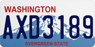 WA license plate AXD3189