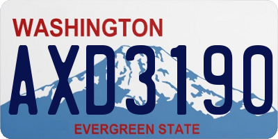 WA license plate AXD3190