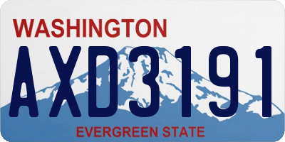 WA license plate AXD3191