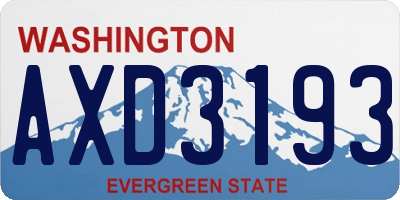 WA license plate AXD3193
