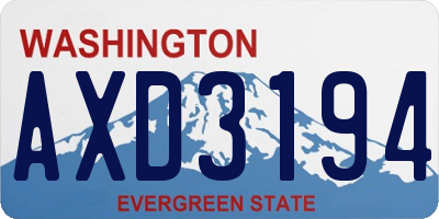 WA license plate AXD3194