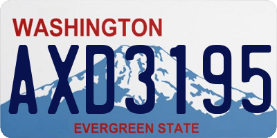 WA license plate AXD3195