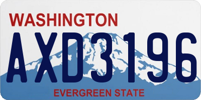 WA license plate AXD3196