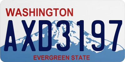WA license plate AXD3197