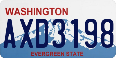 WA license plate AXD3198