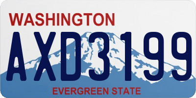 WA license plate AXD3199