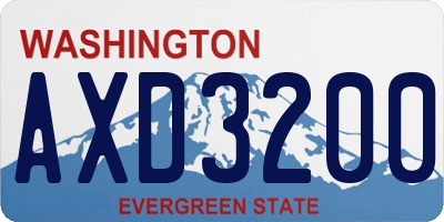WA license plate AXD3200