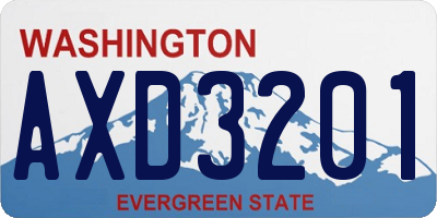 WA license plate AXD3201