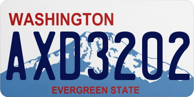 WA license plate AXD3202