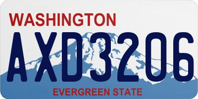 WA license plate AXD3206