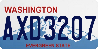 WA license plate AXD3207
