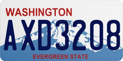 WA license plate AXD3208