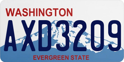 WA license plate AXD3209