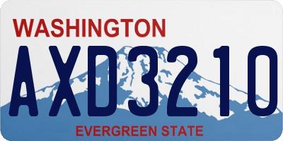 WA license plate AXD3210