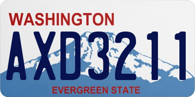 WA license plate AXD3211