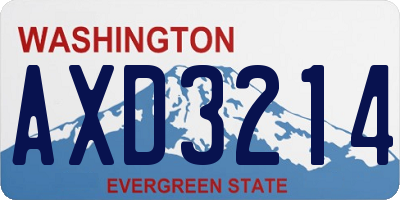 WA license plate AXD3214