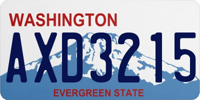 WA license plate AXD3215