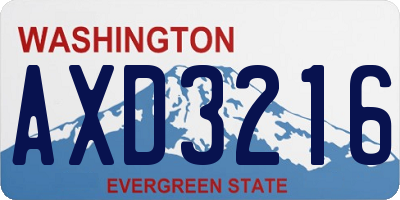 WA license plate AXD3216