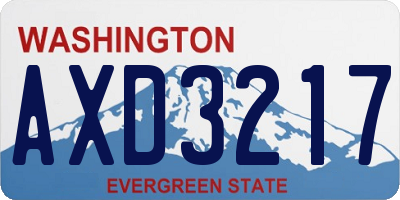 WA license plate AXD3217