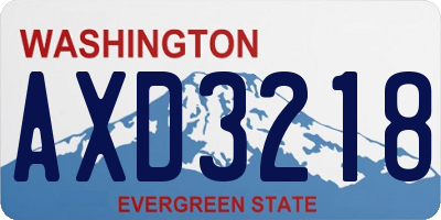 WA license plate AXD3218