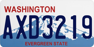 WA license plate AXD3219