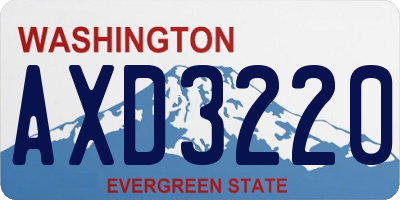 WA license plate AXD3220