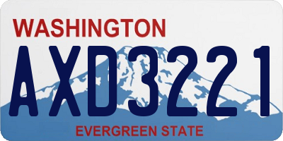 WA license plate AXD3221