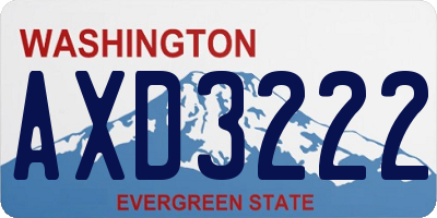 WA license plate AXD3222