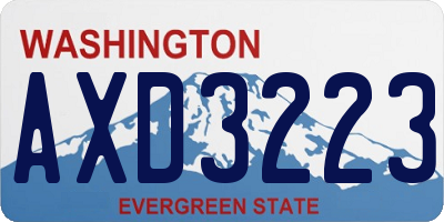 WA license plate AXD3223
